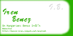 iren bencz business card